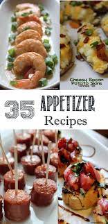These finger foods are perfect for parties, but you don't have to wait for an occasion to throw some together. 35 Finger Food Appetizer Recipes Finger Food Appetizers Finger Foods Easy Wedding Reception Food Appetizers
