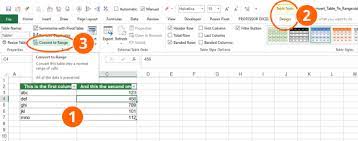 how to convert an excel table