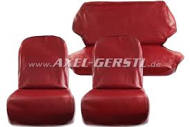 Seat Covers Red Artificial Leather