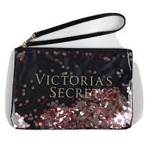 victorias secret cosmetic bag sparkle