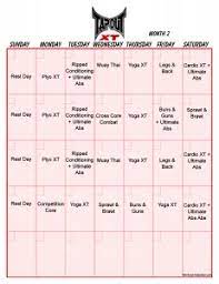 tapout xt workout calendar print a