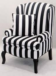 Printed matte satin is an affordable, classy fabric with a stunning sheen. Black And White Striped Encore Wingback Chair 125 Available Throughout Southern California From Town Country Event Black And White Chair White Decor Home