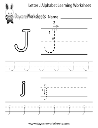 letter j alphabet learning worksheet