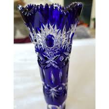 These are tall glasses with handles on the sides. Vintage Rare Callisto Classic Crystal Cobalt Blue Cut To Clear Vase On Ebid Ireland 186341058