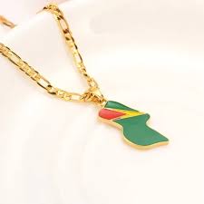 gold color guyana map pendant jewelry
