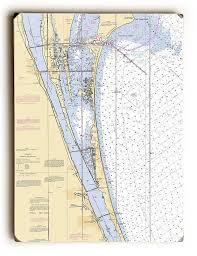 Fl Cocoa Cape Canaveral Melbourne Fl Nautical Chart Sign