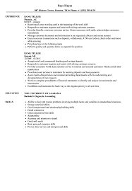 Bank Teller Job Description For Resume