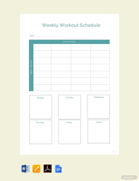 workout schedule in google docs free
