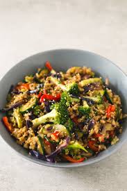 brown rice stir fry with vegetables