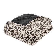 plush leopard sherpa throw blanket