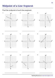 Midpoint Of A Line Segment Worksheets