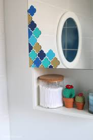 Diy Patterned Bathroom Cabinet Upcycle
