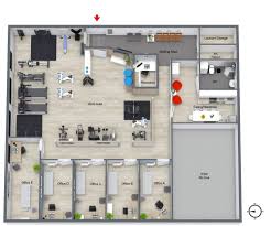 gym floor plan with offices