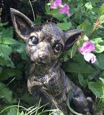 Sitting Chihuahua Dog Statue Garden Or