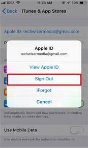sign out of apple id without pword