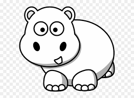 (how would you like it if i came and. Side Hippo Outline Clip Art Animals Black And White Cute Free Transparent Png Clipart Images Download