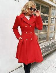 Womens Large Formal Trench Coat Red