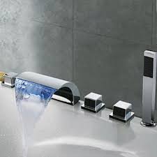 When making a selection below to narrow your results down, each selection made will reload the page to display the desired results. Triple Handles Waterfall Led Bathtub Faucet With Hand Shower