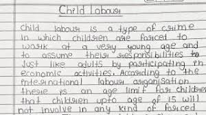 write an essay on child labour in