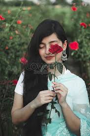 Excellent Cute Girl In Rose Garden