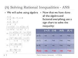 Lesson 28 Solving Rational Inequalities Math 2 Honors 1 17