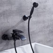 Black Bathtub Faucet Waterfall Spout