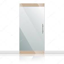 glass door with chrome silver handles