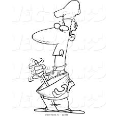 The png version includes a transparent background. Vector Of A Cartoon Chef Using A Mixing Bowl Coloring Page Outline By Toonaday 22392