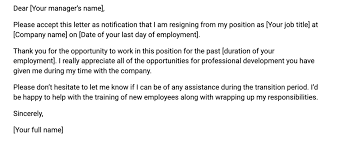 how to write a resignation letter with