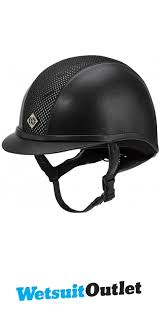 Charles Owen Ayr8 Leather Look Helmet Black The Drillshed