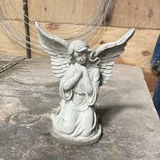 Angel With Wings Out Concrete Garden