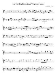 28 modern jazz trumpet solos trumpet sheet music alfred publishing. La Vie En Rose Jazz Trumpet Solo Sheet Music For Trumpet In B Flat Solo Musescore Com