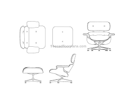 eames lounge chair autocad block free