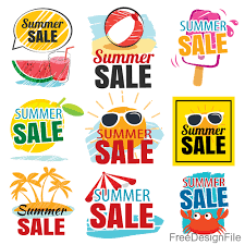Summer Holiday Sale Sign Design Vector 02 Free Download