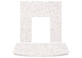White Marble Back Panel Curved Hearth