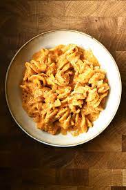 red pesto mascarpone pasta serving