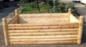 Log Wood Raised Bed