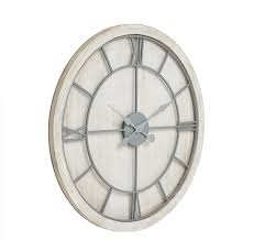 White Wash Wooden Wall Clock