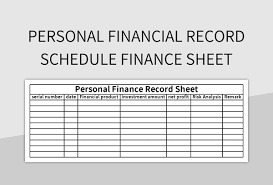 personal financial record schedule