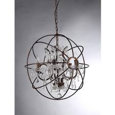 Warehouse Of Tiffany Planetshaker Spherical 6 Light Antique Bronze Chandelier With Shade Rl8060a The Home Depot
