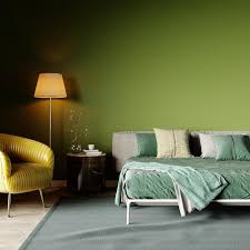 Green Wall For Art With Green Bed