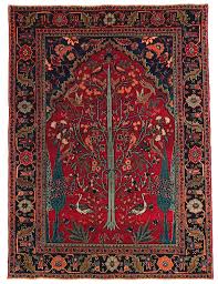 tree of life persian antique rug
