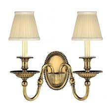 Double Wall Light In Burnished Brass