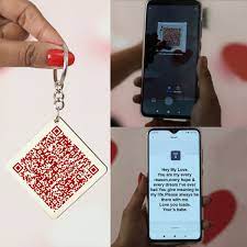 personalized keychain with love qr code