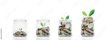 Money Saving Growth Concepts Glass Jar