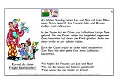 Die schüler sollen vorgegebenen text bearbeiten: Lesetexte Fur Erstleser Leseubungen Lesen Deutsch Klasse 1 Grundschulmaterial De