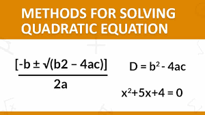 Methods For Solving Quadratic Equation
