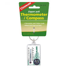 Coghlans Zipper Pull Thermometer With Compass