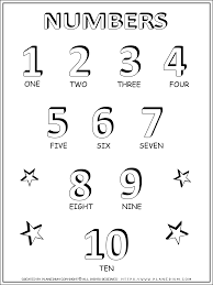 Print the numbers poster or. All Seasons Coloring Page Number One To Ten Planerium