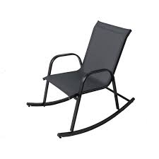 Stackable patio dining chair offers a simple, understated look. Style Selections Rocking Chair Steel Dark Grey Lowe S Canada